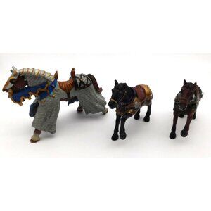 Lot of 3 Medieval Knight Jousting Horses Papo ELC Toy Knight